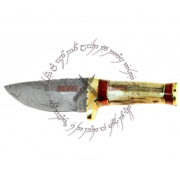 Rebel Wolf Napoleon Legal Damascus Steel Miniature Forged Knife